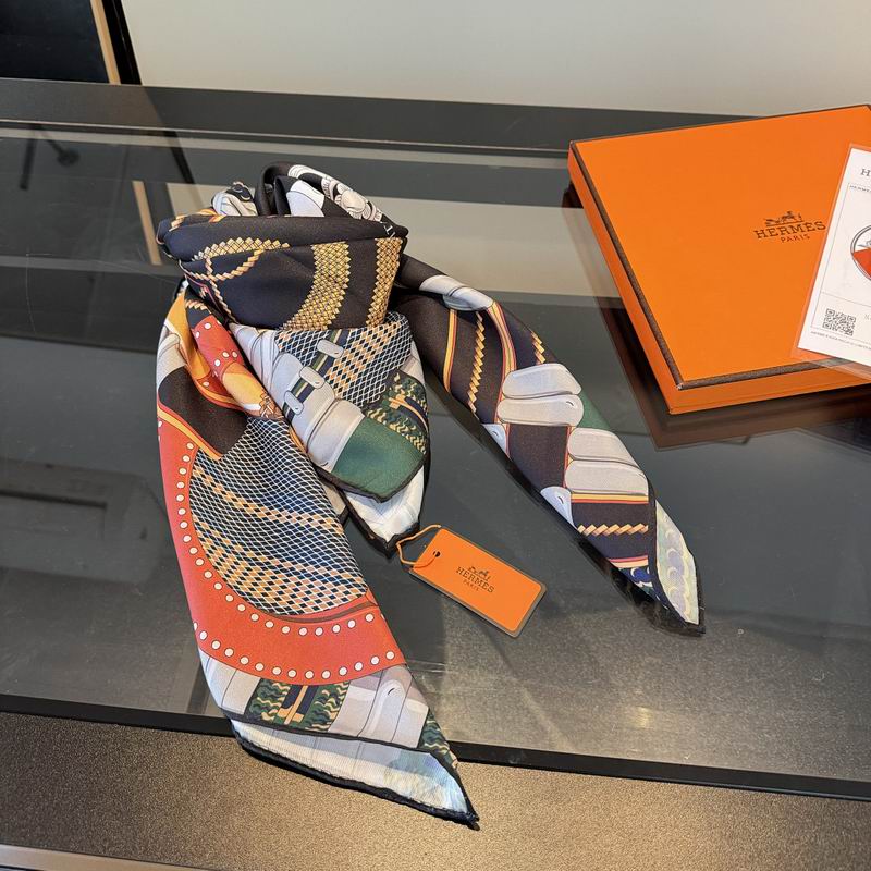Hermes silk scarf hm (384)