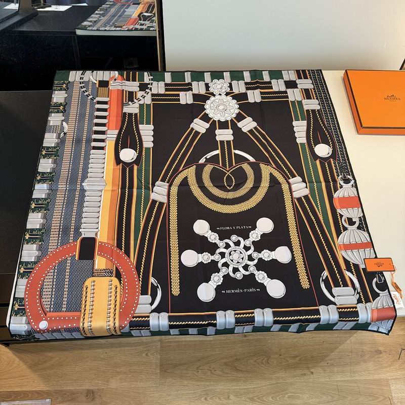 Hermes silk scarf hm (385)