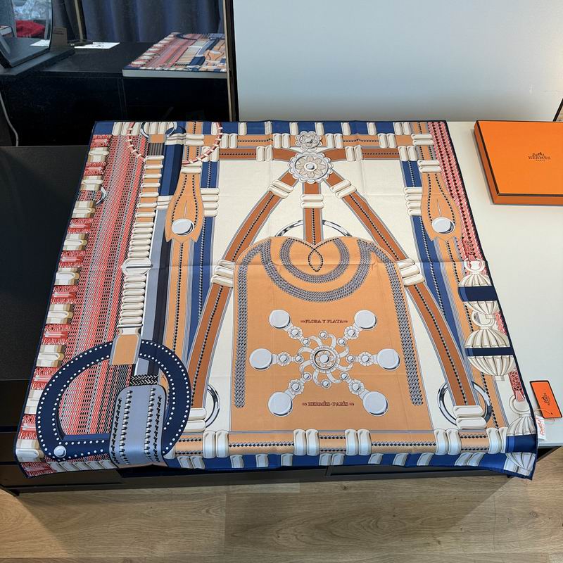 Hermes silk scarf hm (388)