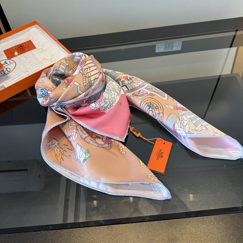 Hermes silk scarf hm (394)