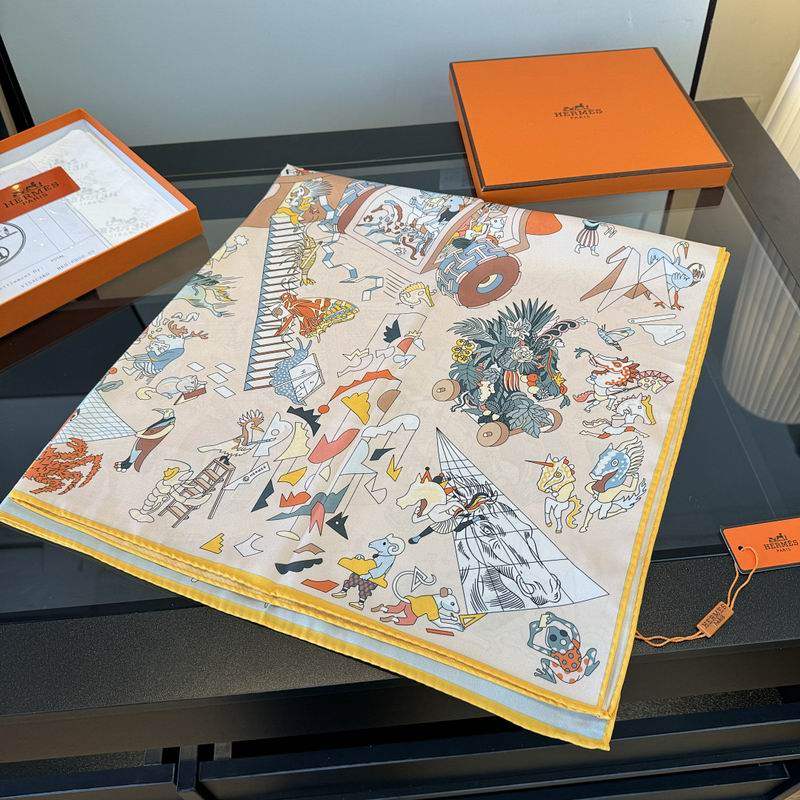 Hermes silk scarf hm (396)