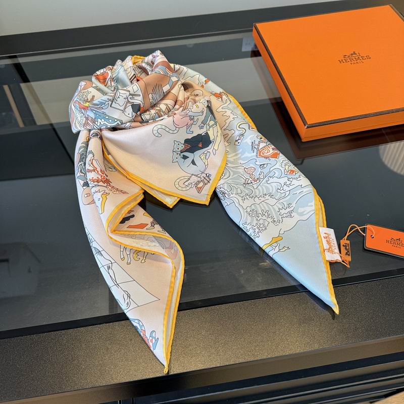 Hermes silk scarf hm (397)
