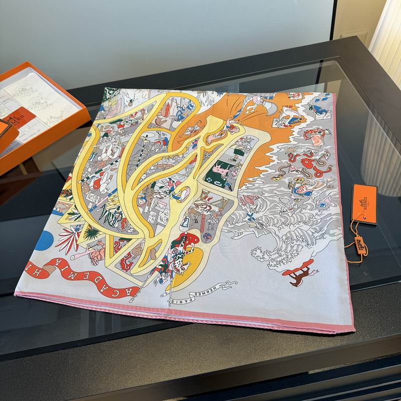 Hermes silk scarf hm (402)