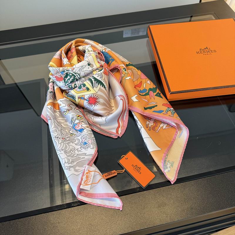 Hermes silk scarf hm (403)