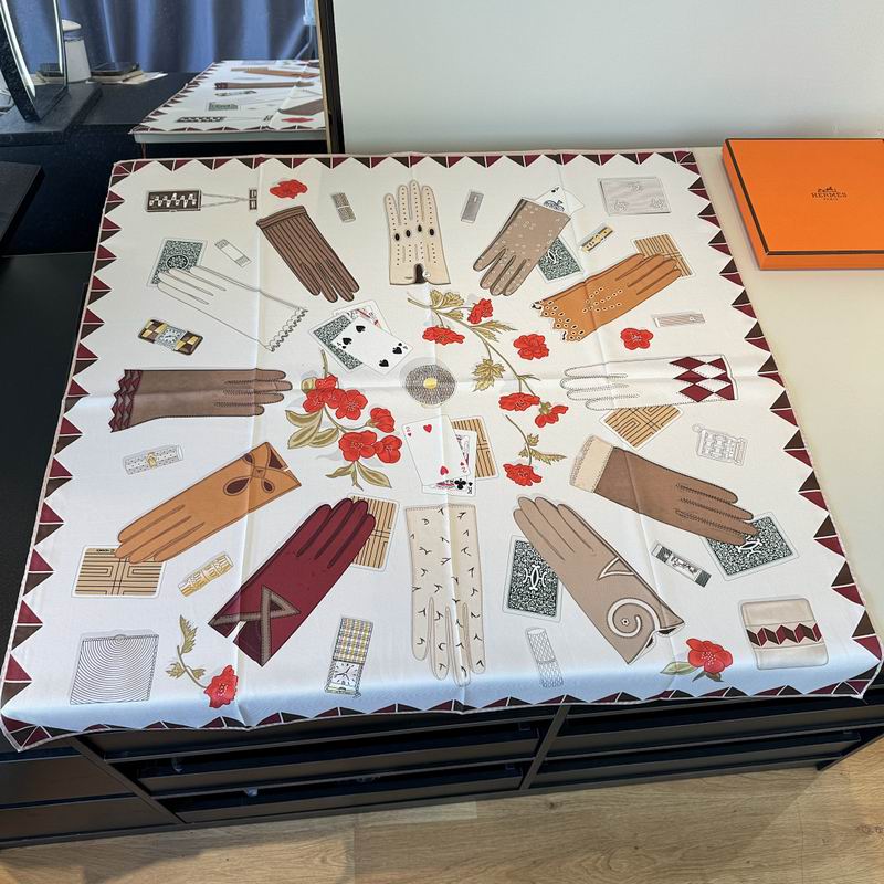 Hermes silk scarf hm (408)