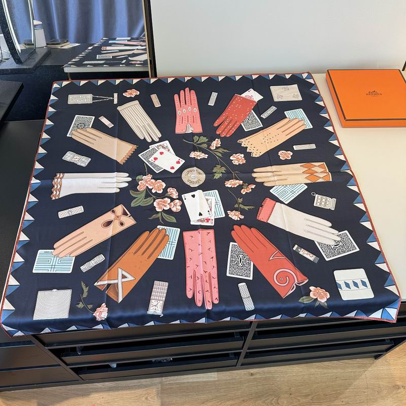 Hermes silk scarf hm (411)