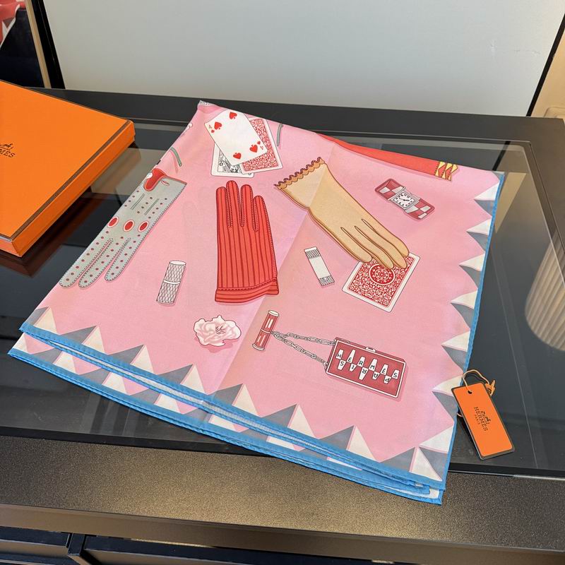 Hermes silk scarf hm (412)