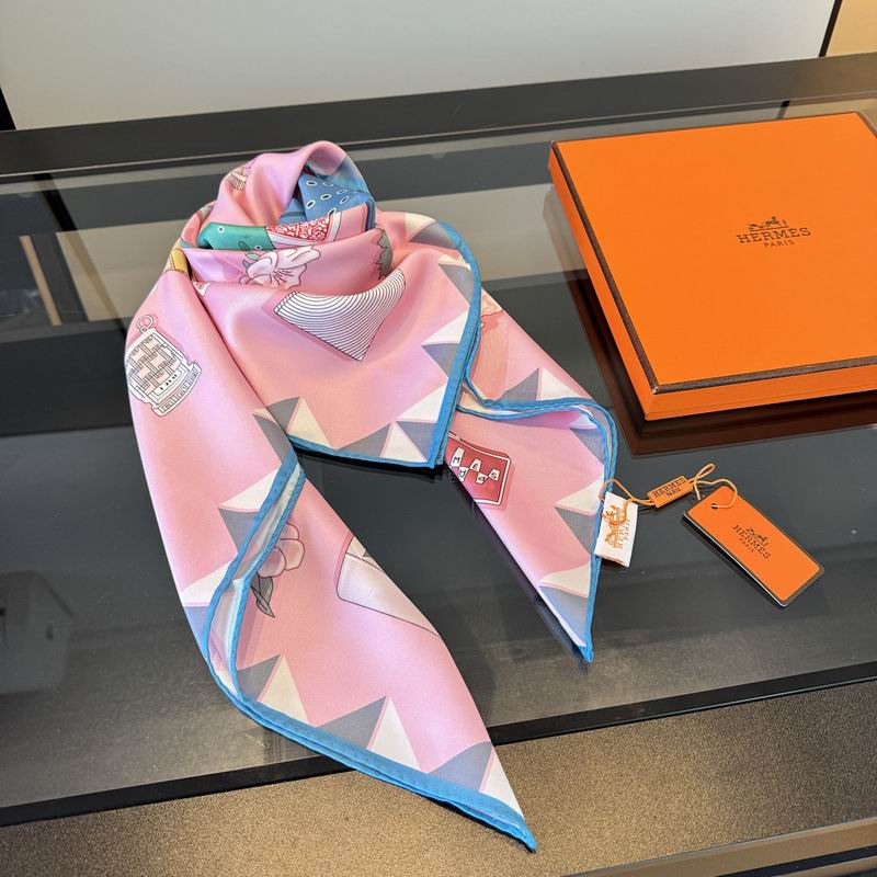 Hermes silk scarf hm (413)