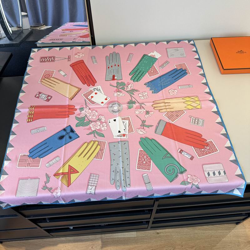 Hermes silk scarf hm (414)