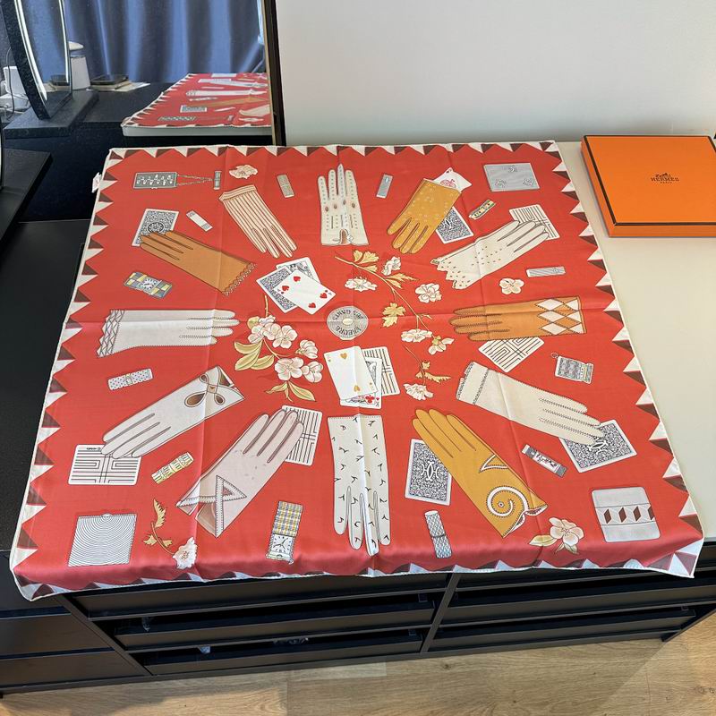 Hermes silk scarf hm (417)