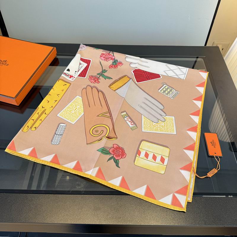 Hermes silk scarf hm (418)
