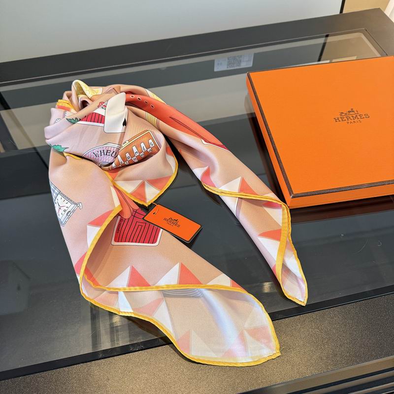Hermes silk scarf hm (419)