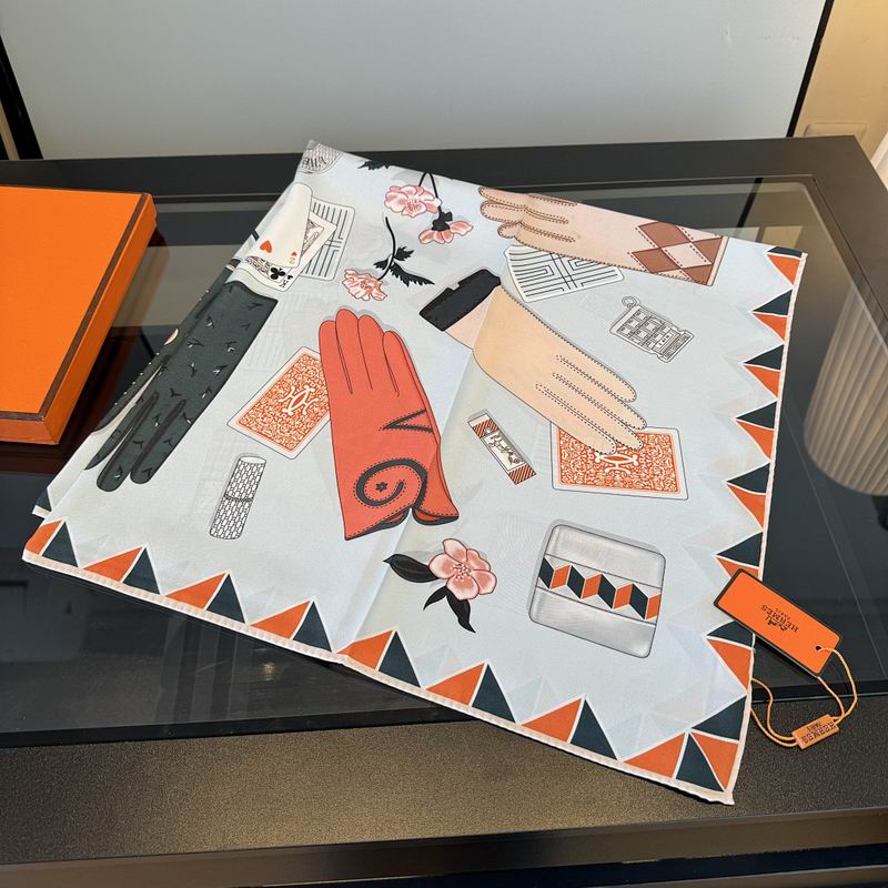 Hermes silk scarf hm (421)