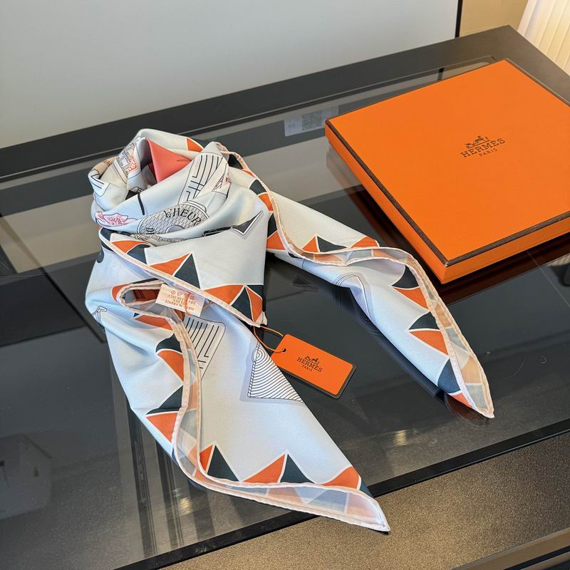 Hermes silk scarf hm (422)