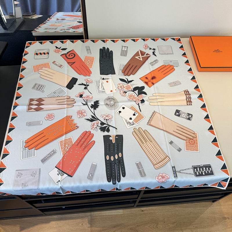 Hermes silk scarf hm (423)