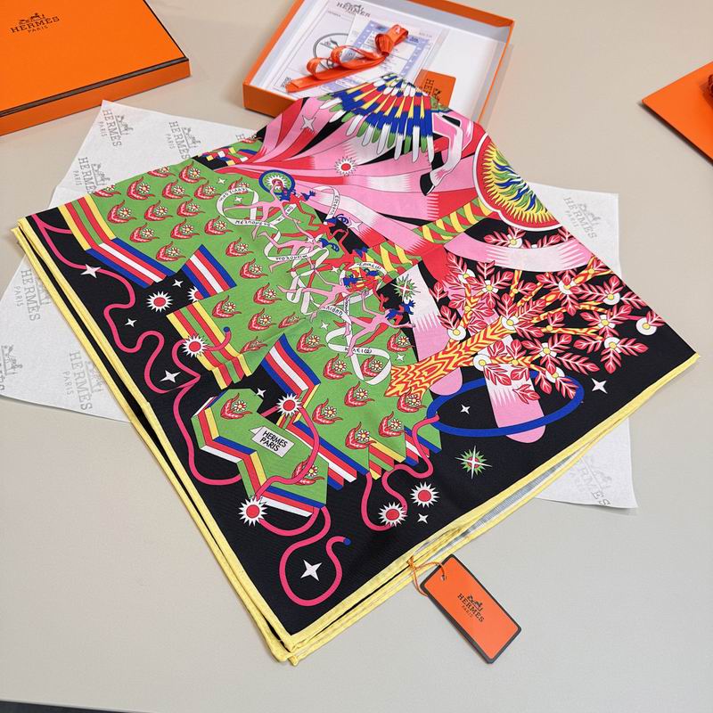 Hermes silk scarf hm (428)