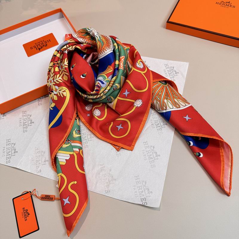 Hermes silk scarf hm (432)