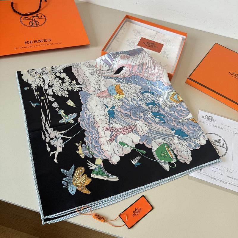 Hermes silk scarf hm (64)
