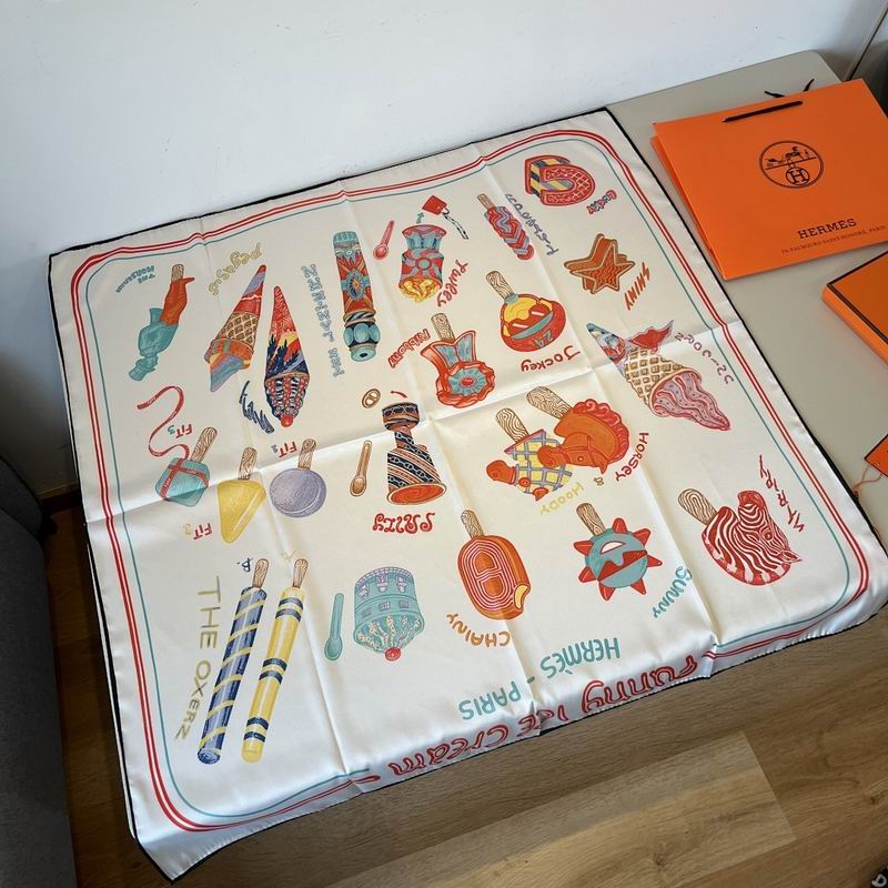 Hermes silk scarf hm (79)