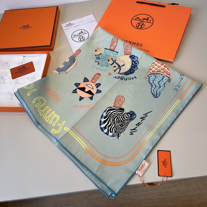 Hermes silk scarf hm (80)