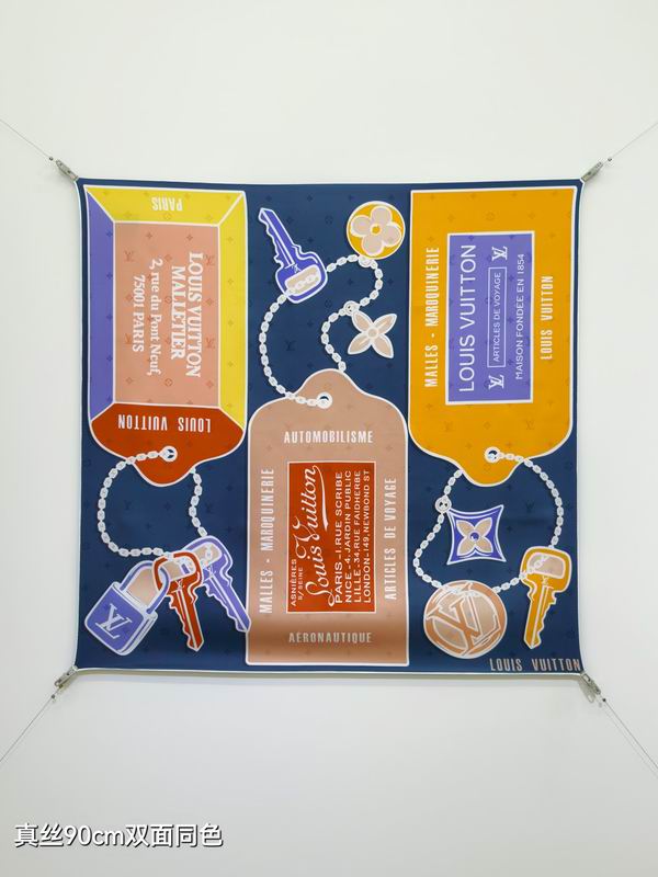 LV Silk Scarf 90X90cm E (7)