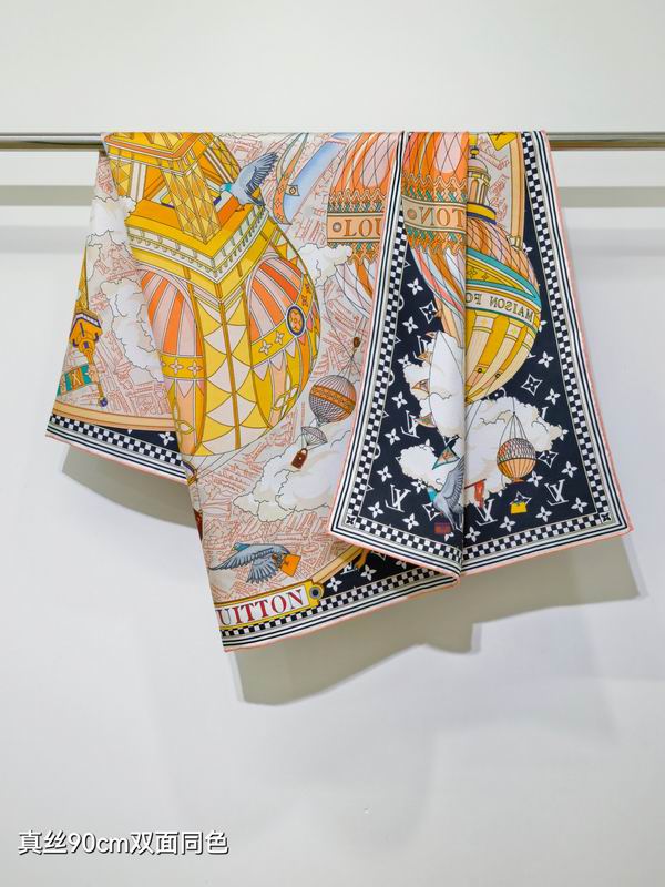 LV Silk Scarf 90X90cm E11 (3)