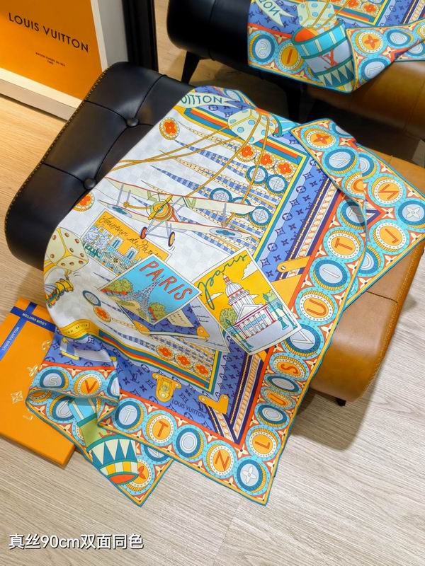 LV Silk Scarf 90X90cm E37 (18)