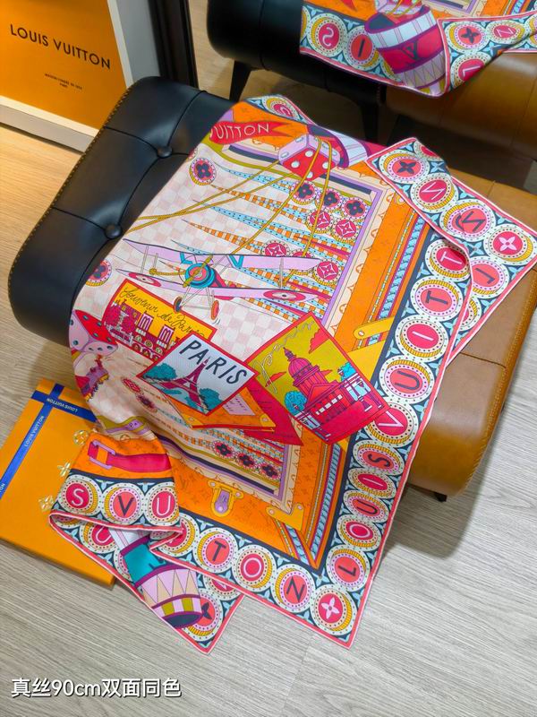 LV Silk Scarf 90X90cm E37 (7)
