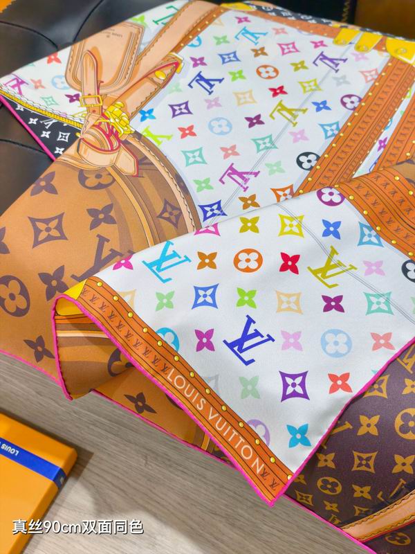 LV Silk Scarf 90X90cm E40 (4)