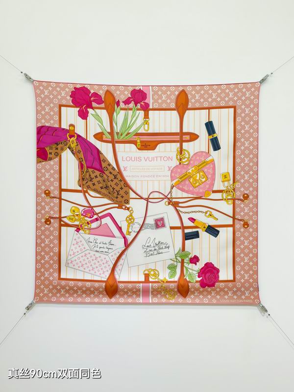 LV silk scarf 90X90cm E54 (7)