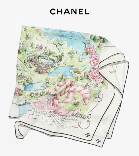 CHanel silk scarf 90X90cm E40 (9)