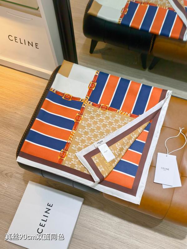 Celine silk scarf 90X90cm E25 (12)