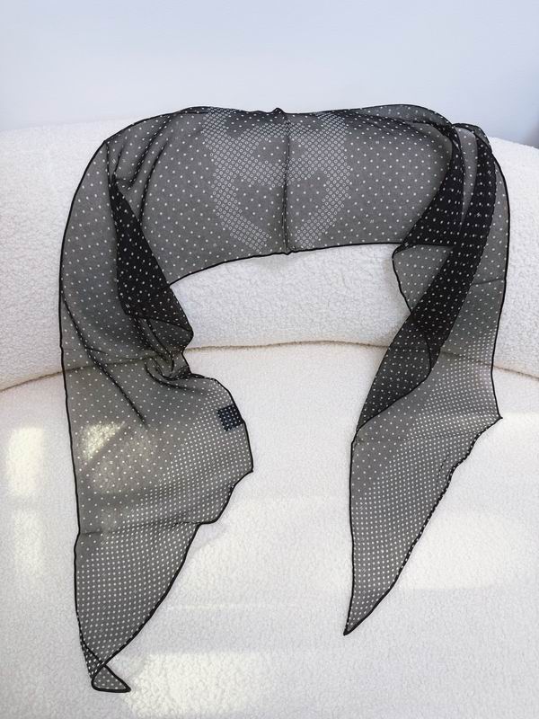 Chanel silk scarf 25X180cm E09 (3)