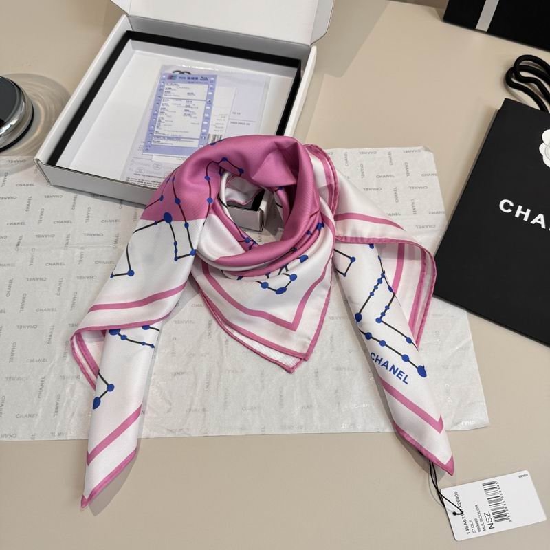 Chanel silk scarf 90X90cm E11 (4)
