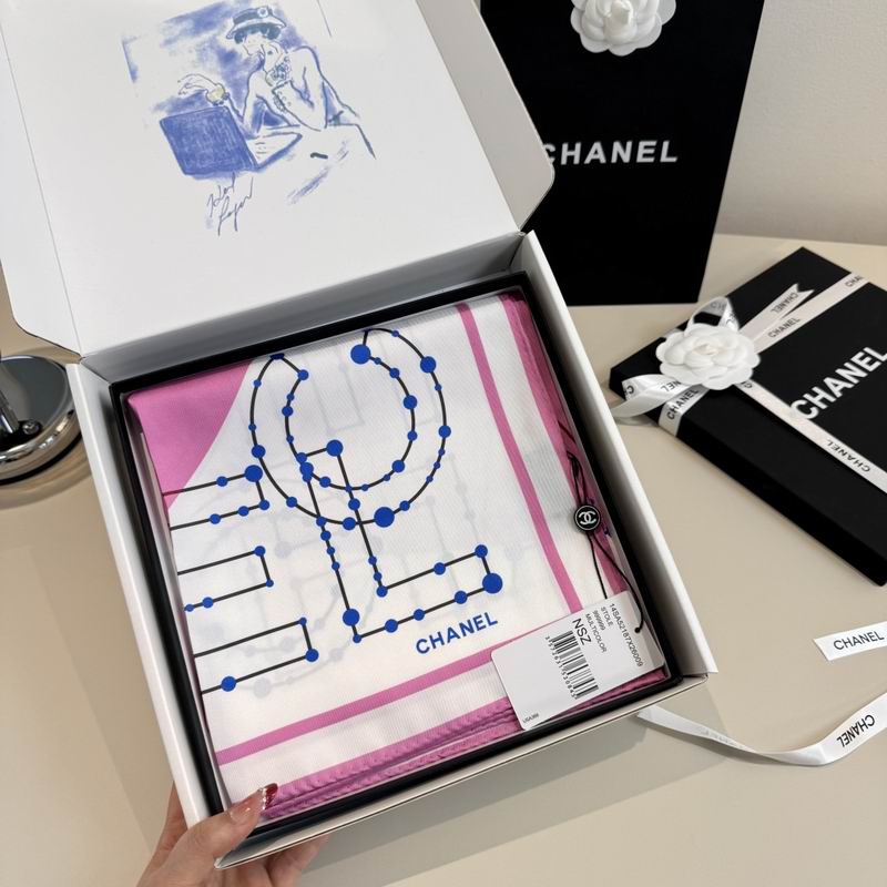 Chanel silk scarf 90X90cm E11 (6)