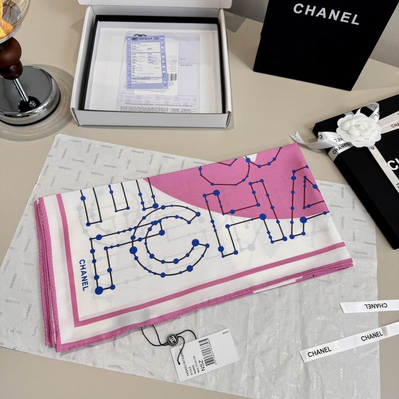 Chanel silk scarf 90X90cm E11 (7)