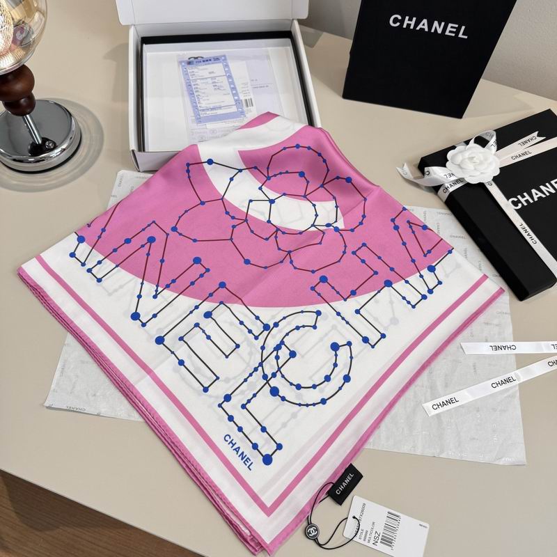 Chanel silk scarf 90X90cm E11 (8)