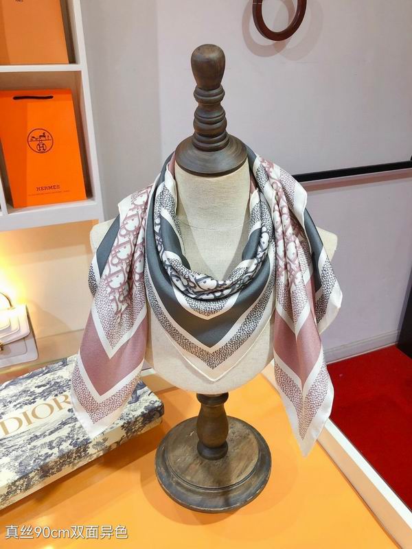 Dior silk scarf 90X90cm E20 (11)