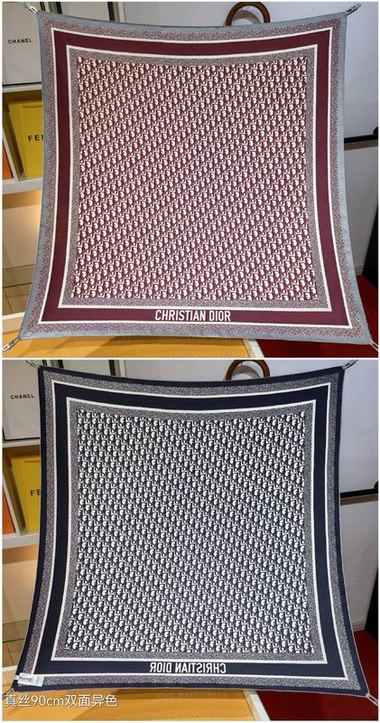 Dior silk scarf 90X90cm E20 (26)