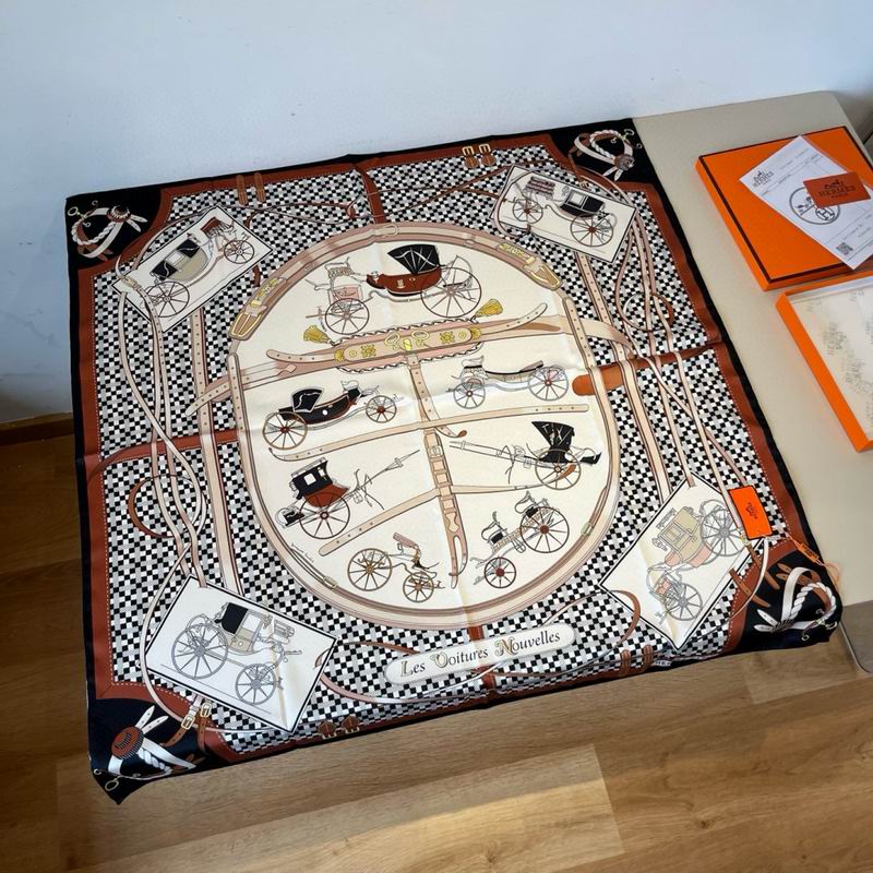 Hermes Silk Scarf 90X90cm E01 (10)