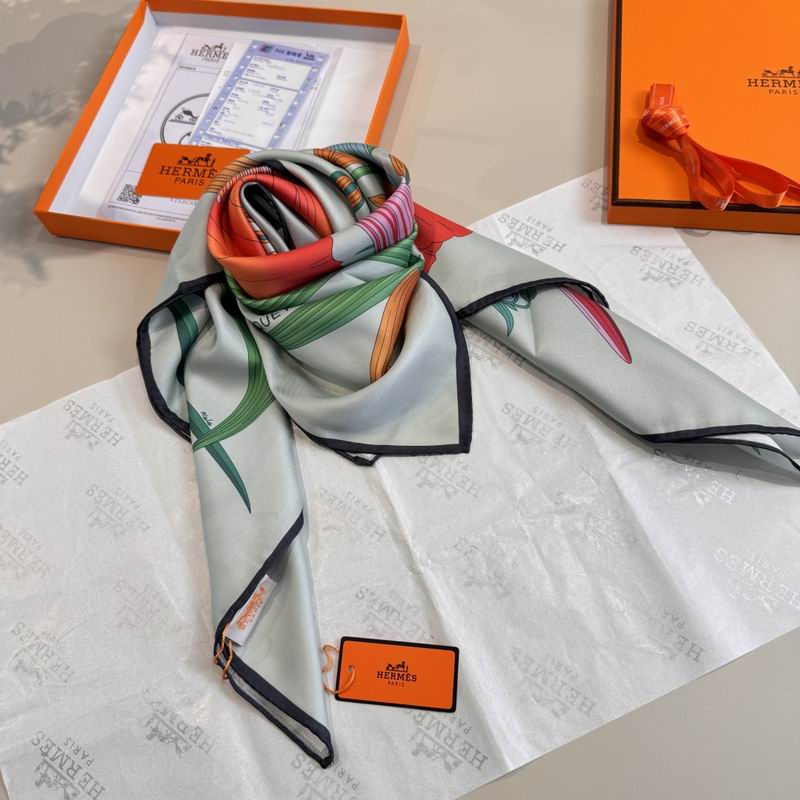 Hermes Silk Scarf 90X90cm E01 (13)