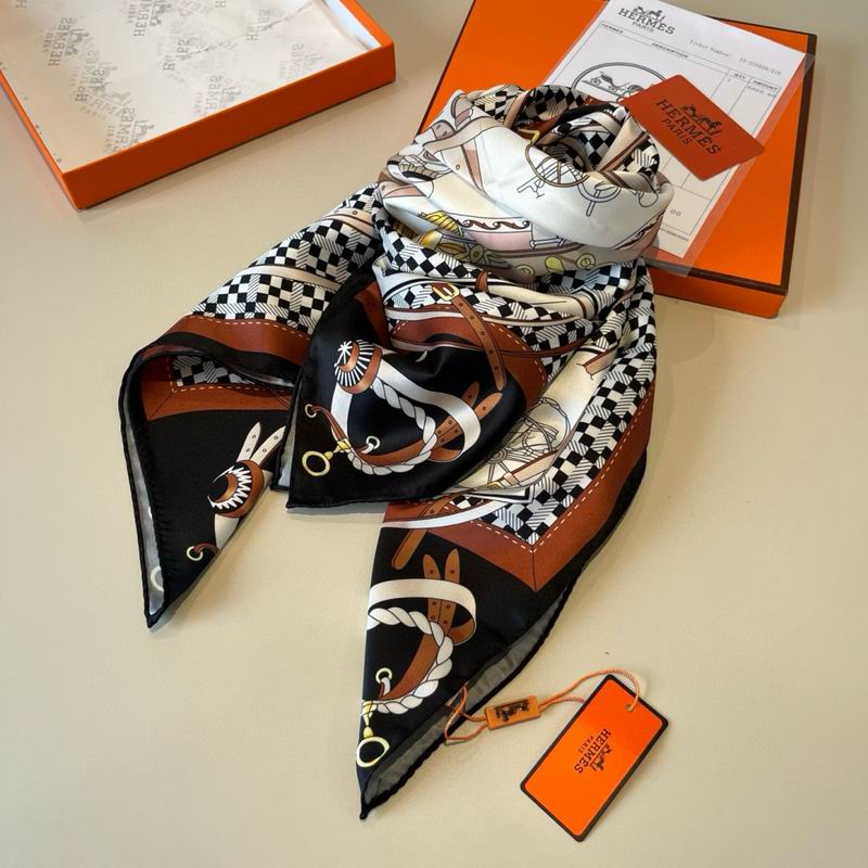 Hermes Silk Scarf 90X90cm E01 (15)