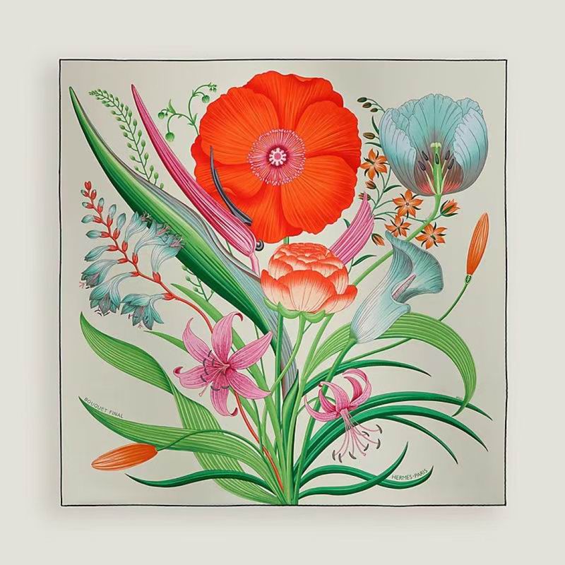 Hermes Silk Scarf 90X90cm E01 (18)