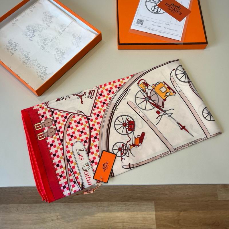 Hermes Silk Scarf 90X90cm E01 (21)
