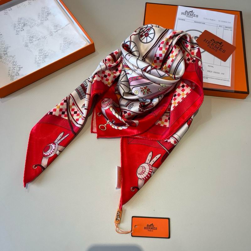 Hermes Silk Scarf 90X90cm E01 (24)