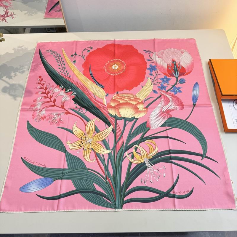 Hermes Silk Scarf 90X90cm E01 (27)