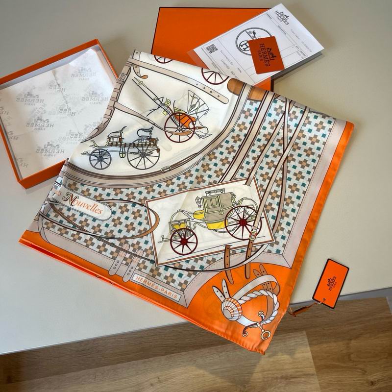 Hermes Silk Scarf 90X90cm E01 (29)
