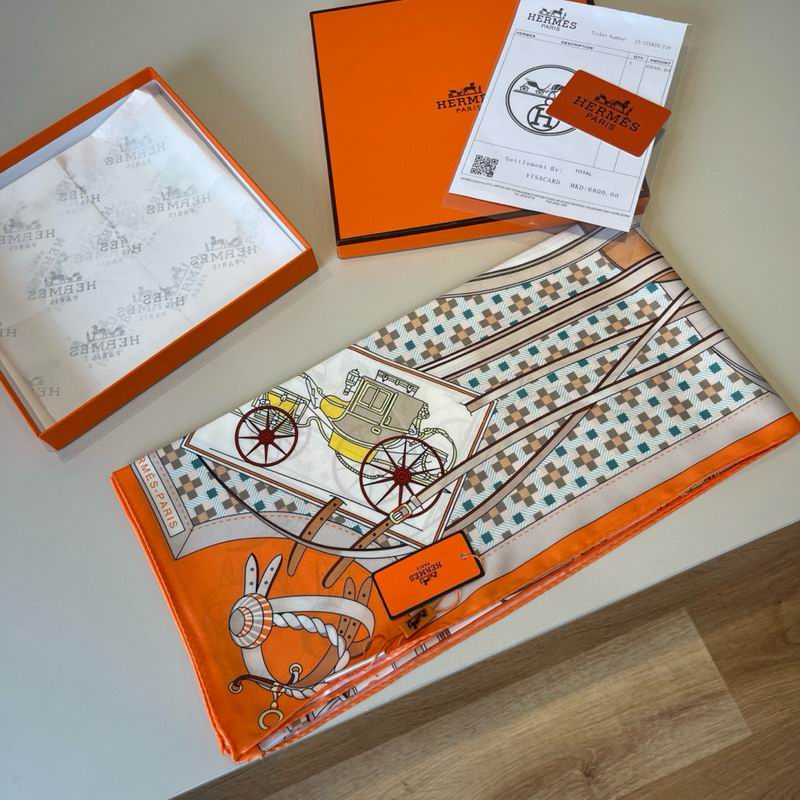 Hermes Silk Scarf 90X90cm E01 (30)