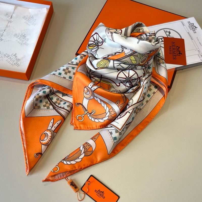 Hermes Silk Scarf 90X90cm E01 (33)