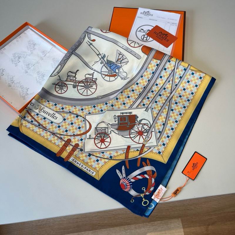 Hermes Silk Scarf 90X90cm E01 (38)